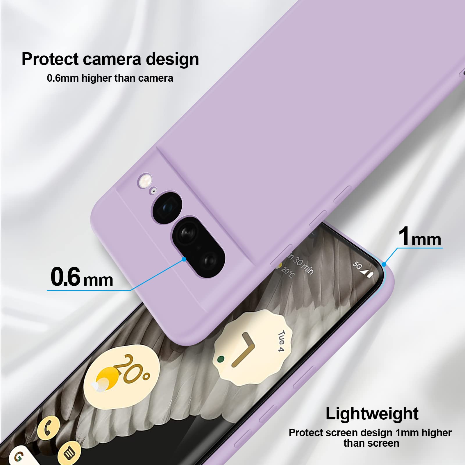 GiiYoon Case Compatible with Google Pixel 7 Pro, Silky-Soft Touch Full-Body Protective Phone Silicone Case - Image 3
