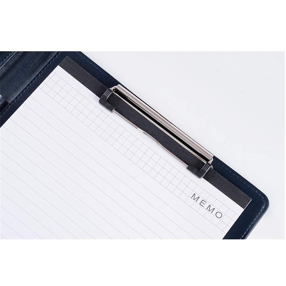 Cartella in pelle per conferenze, interviste, blocco legale, gestione file con calcolatrice, cartella per curriculum, borsa per documenti aziendali (blu, 320 x 245 mm)