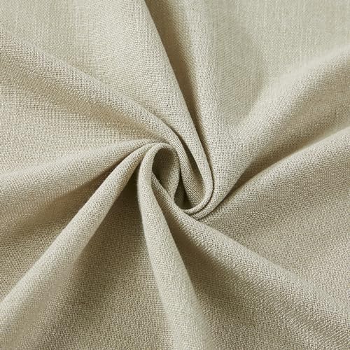 Image of Vision Home Sand Pinch Pleated Semi Sheer Curtains Textured Linen Blended Light Filtering Window Curtains 102 inch for Living Room Bedroom Pinch Pleat Drapes with Hooks 2 Panels 40 inchWx102 inchL,Camel Beige