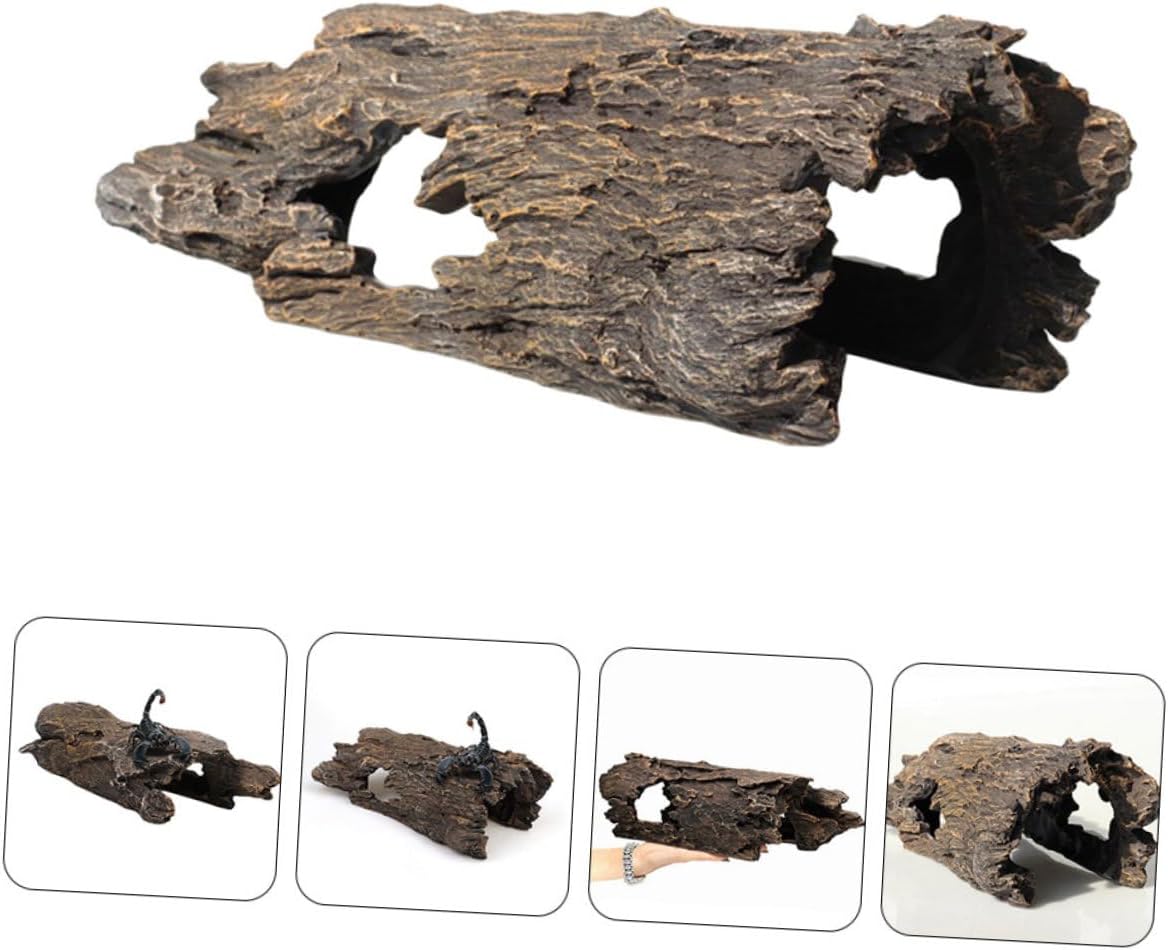 VANZACK Artificial Tree Trunk Aquarium Decoration Realistic Resin Stump for Fish Tanks Ponds and Aquariums Durable Colorfast Compact Design for Lifelike Aquatic Landscapes