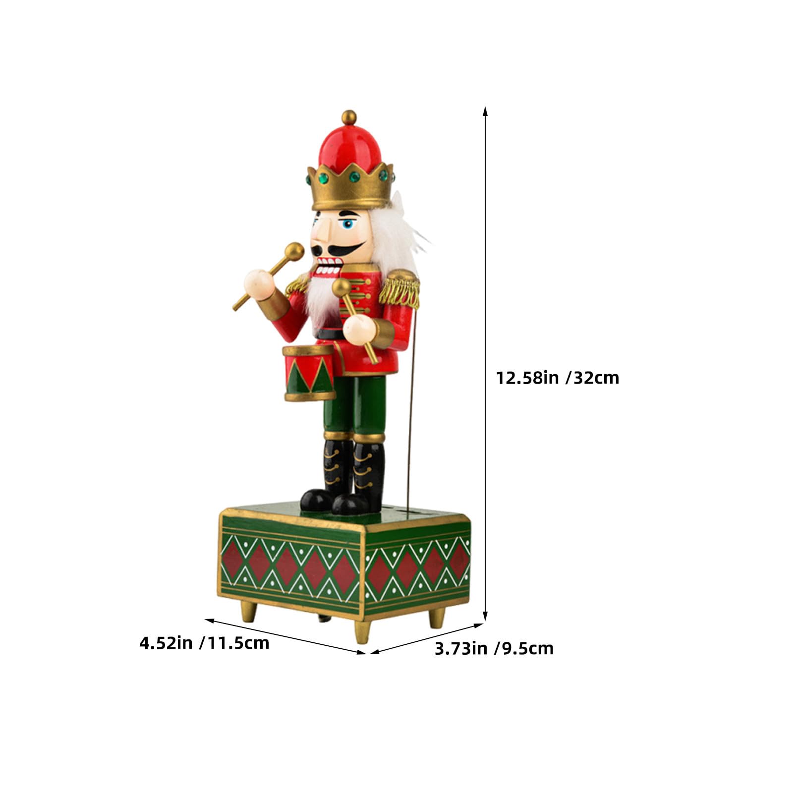Boîte à Musique Casse-Noisette en Bois 3pcs 32cm, Centre de Table Classique et Élégant, Décor de Noël Saison des Fêtes