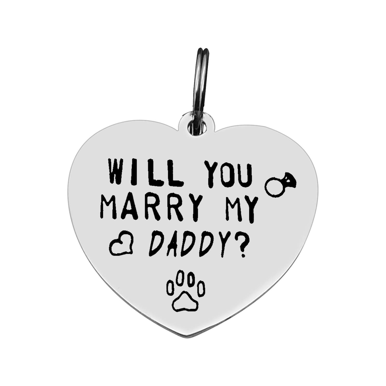 Funny Pet Tag Dog Collar Tag Dog ID Tag Dog Dad Gift Will You Marry My Daddy Keychain Puppy ID Tag Fathers Day Gift Christmas Birthday Gift Dog