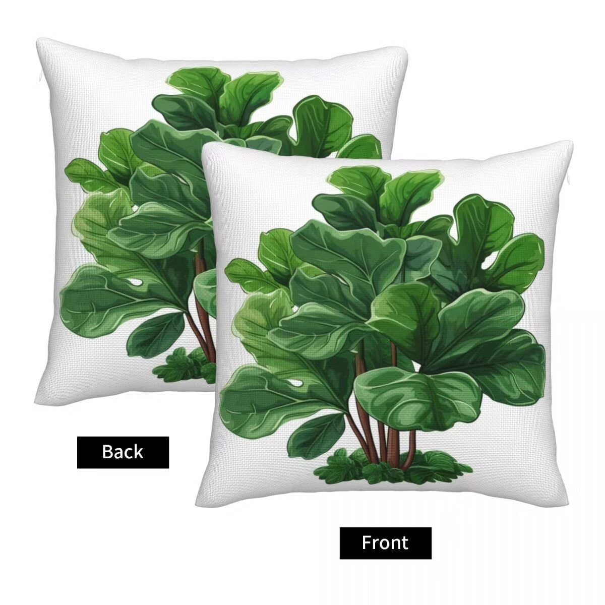 Kissenbezug 65x65 cm 2er Set Outdoor Kissen Grün Sofakissen Leinen Kissenbezüge Dekokissen Vegetativ Zierkissen & -hüllen Deko Kissen Quadratisch Pillow Cover für Schlafzimmer Zuhause Gifts -LY519