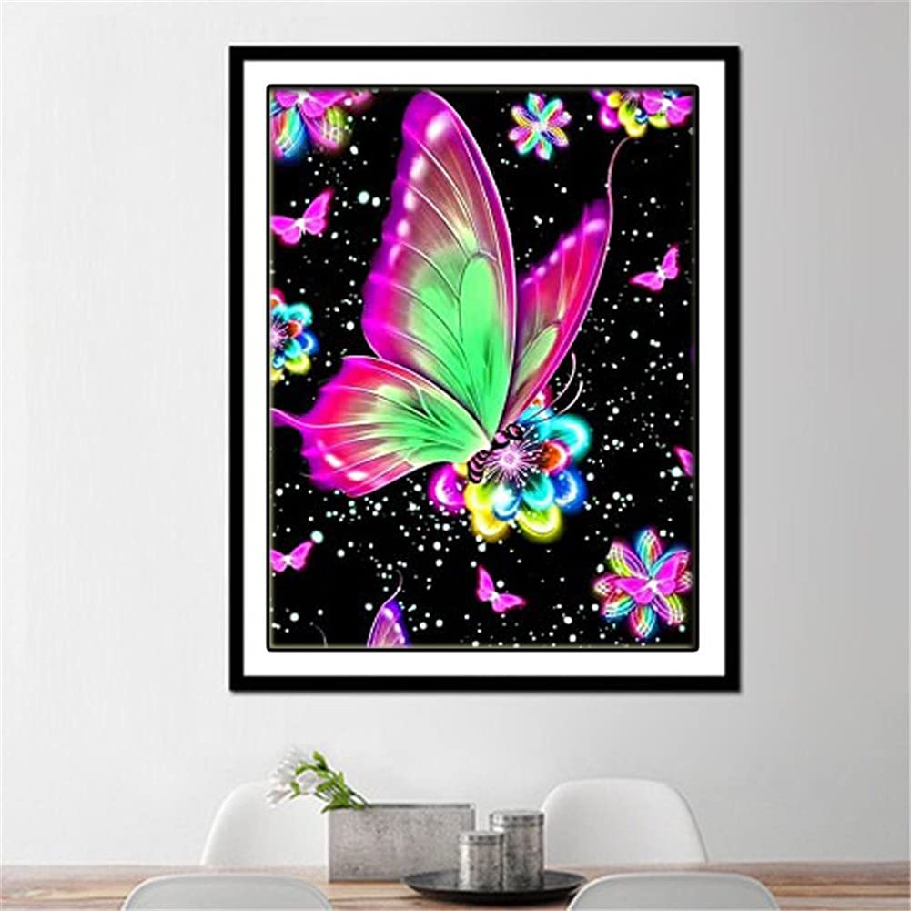 Peinture diamant 5D papillon 50x100cm avec strass complets pour décoration murale de maison
