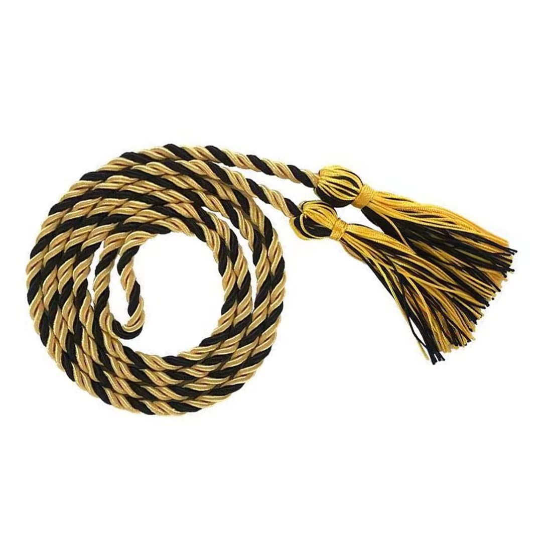 Black Gold Honor Cord Graduation Tassel Honor Cord for Grad Days and Student