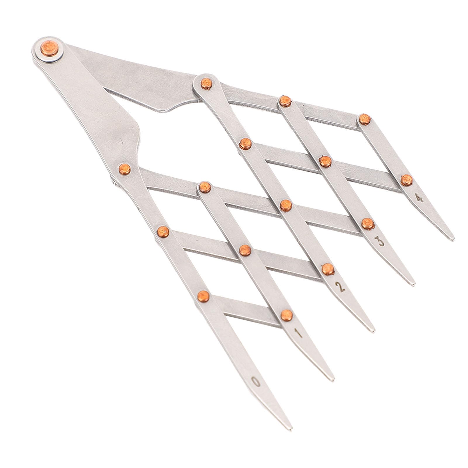 Distance Gauge, Equal Space Divider, Stainless Steel Ruler, Sewing Supplies with Quick Marking, and Various Crafting Projects (5 Teeth Without Lock Function)