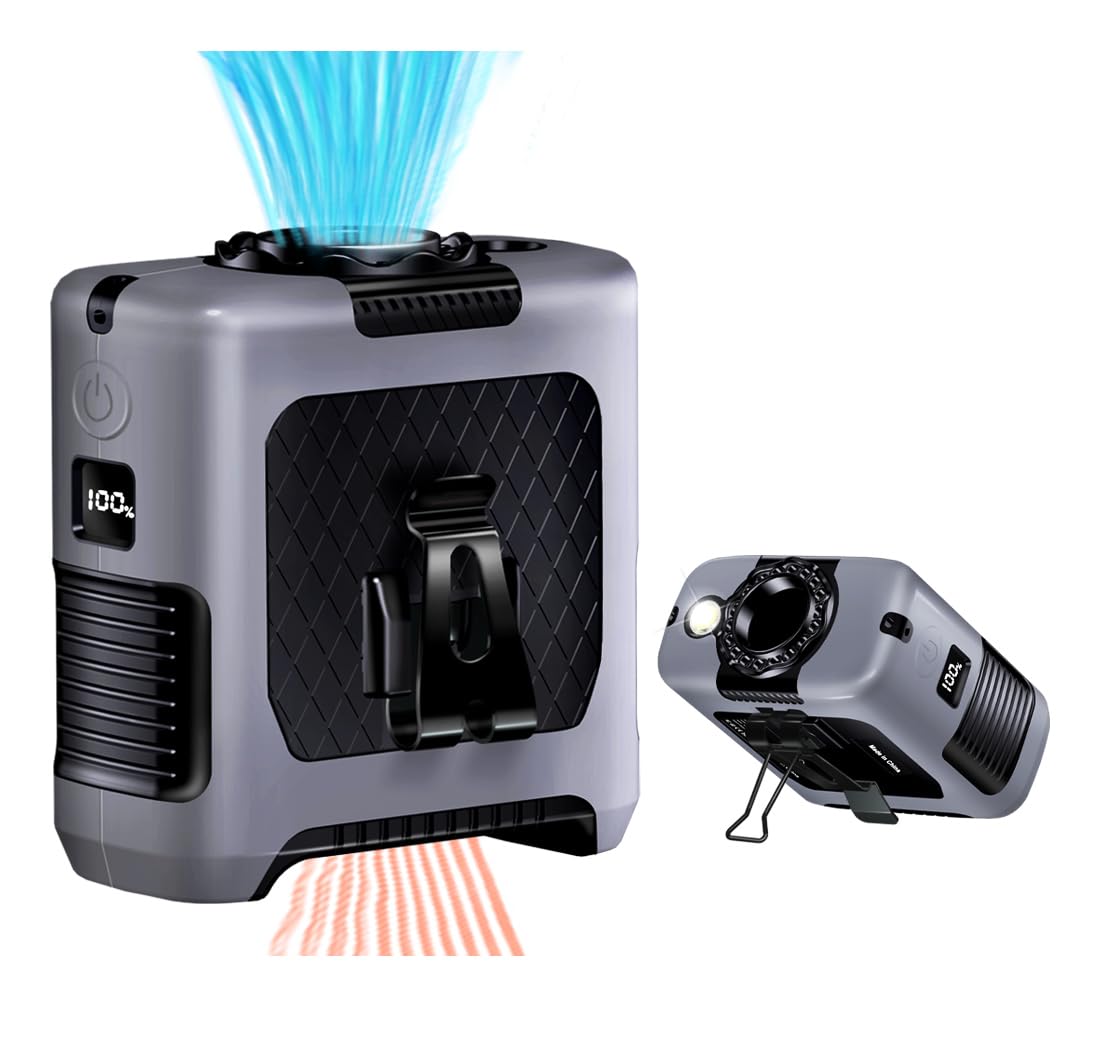 AINFTIME Ventola portatile da 10000 mAh, portatile, da 6 a 40 ore, per esterni, 10000 mAh, colore: grigio