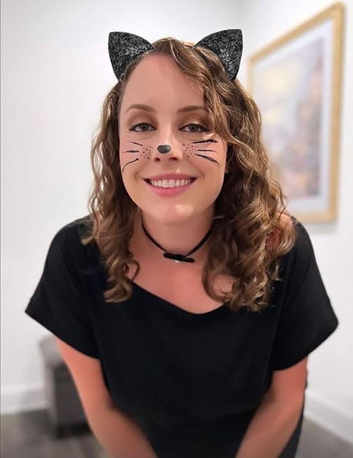 DDazzling Glitter Cat Ears Headwear, Halloween Cosplay Party Favors - Image 2