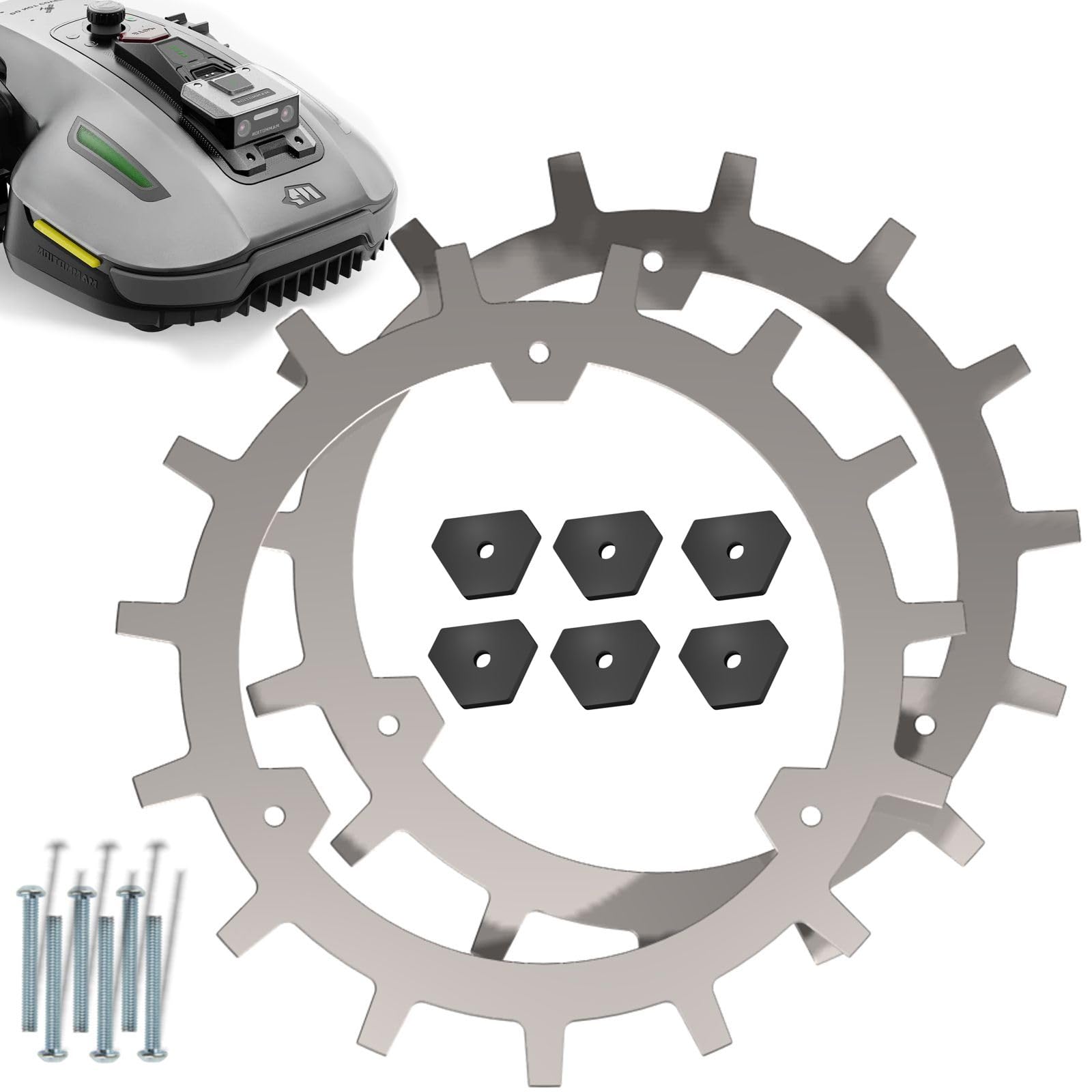 Crampons pour Mammotion Yuka Mini amélioration traction acier inoxydable 6 vis