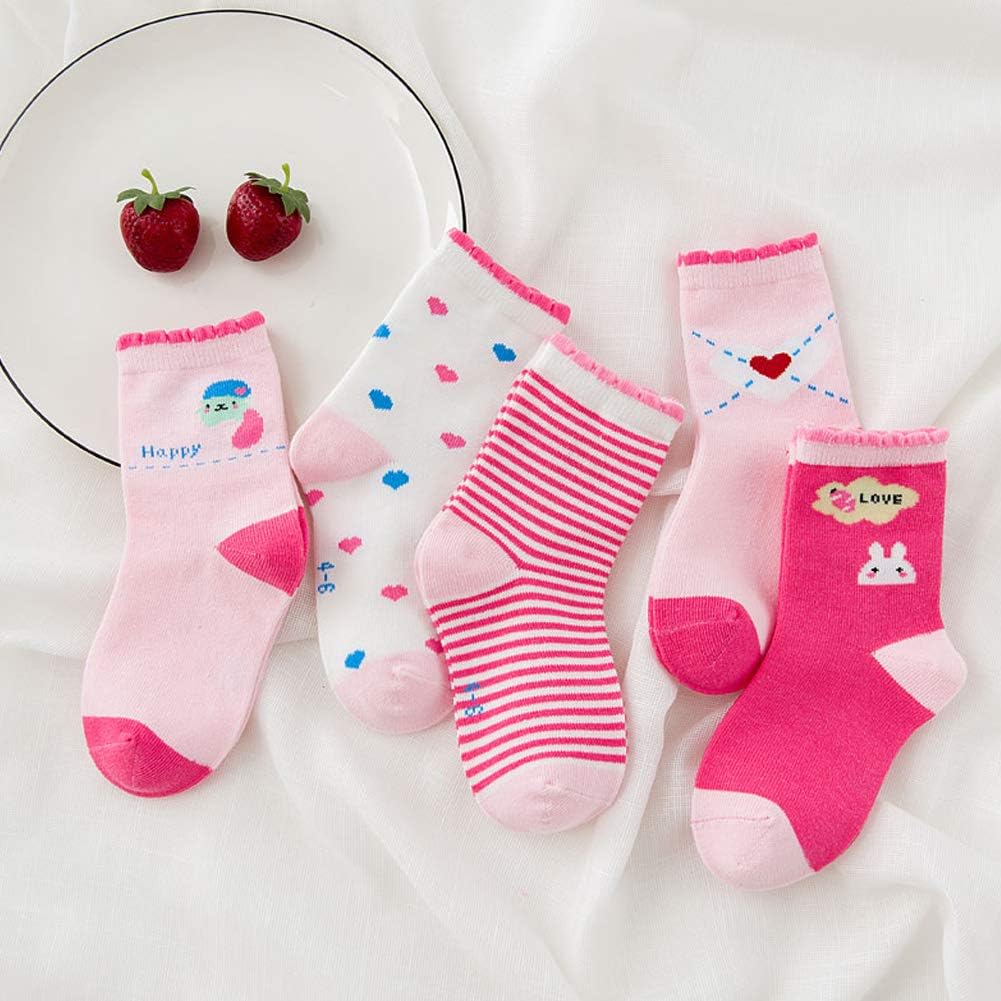 Zumou Toddler Kids Little Girls Cute Cotton Crew Socks 10 Pack - Image 3