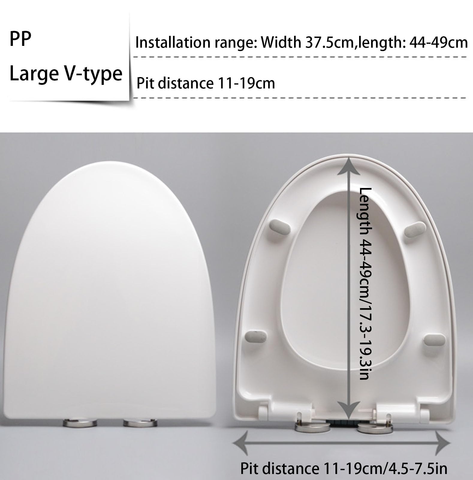 Asiento de inodoro de cierre suave, bisagras ajustables de 360°, liberación rápida, material PP fácil de limpiar, tapa de inodoro blanca, se adapta a 46 x 37,5 cm, accesorio de baño cómodo y duradero