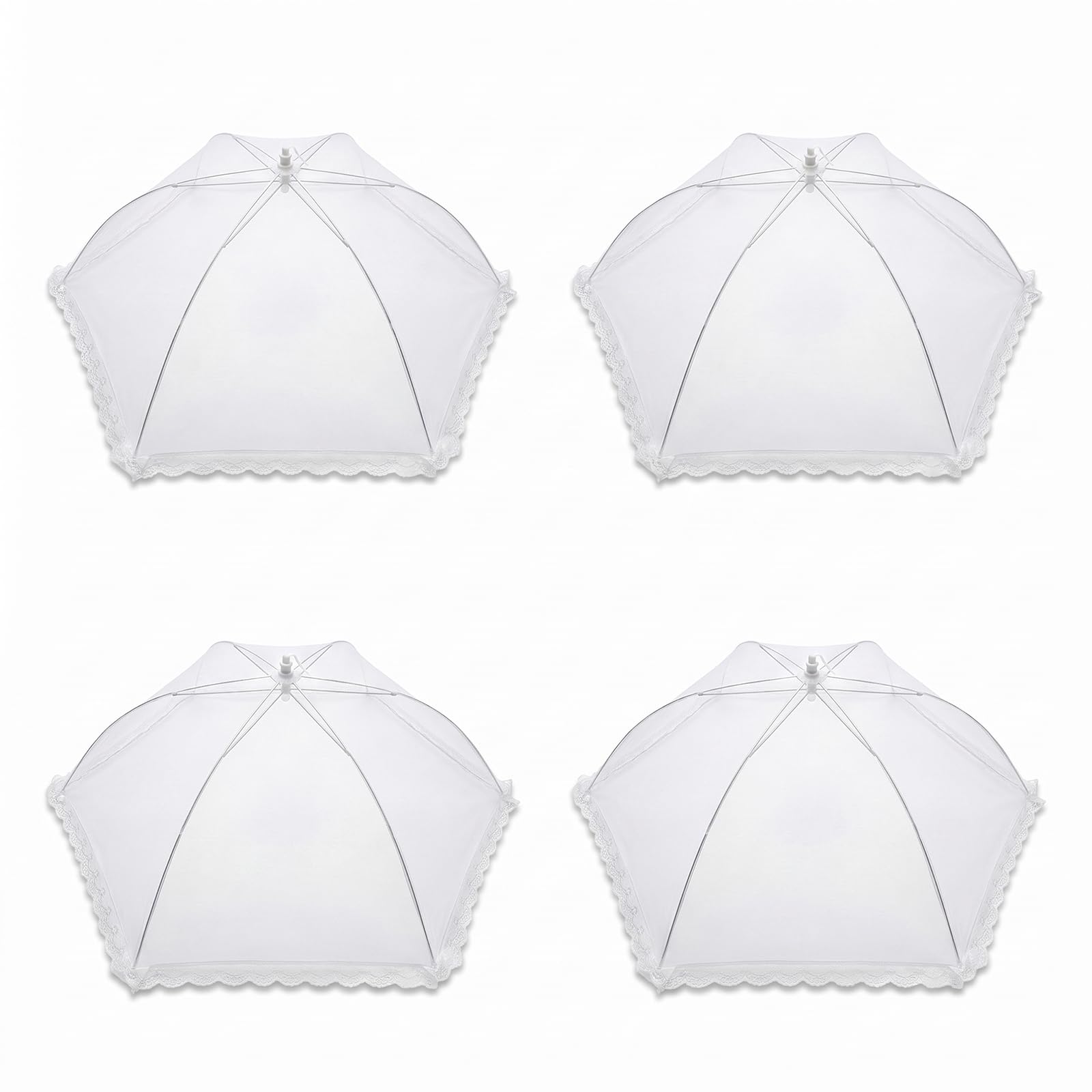 YAXIAO 4 Pcs Food Covers Mesh Pop Up 60cm Fly Covers for Food Net Cover Cake Cover Mesh Foldable Picnics Protectors from Flies for Party Outdoor BBQ Fruit Camping Reunion Simple Buffet Cake Dessert