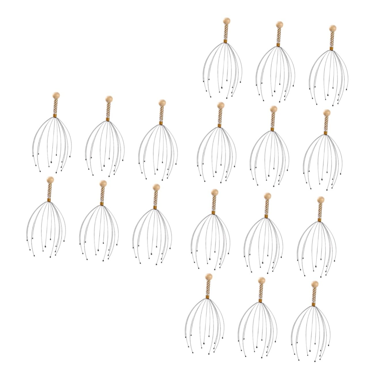 GLEAVI 3sets Octopus Kopfhaut Werkzeug Stahl Kopfhaut Massage Multi-funktion 6 Stücke * 3