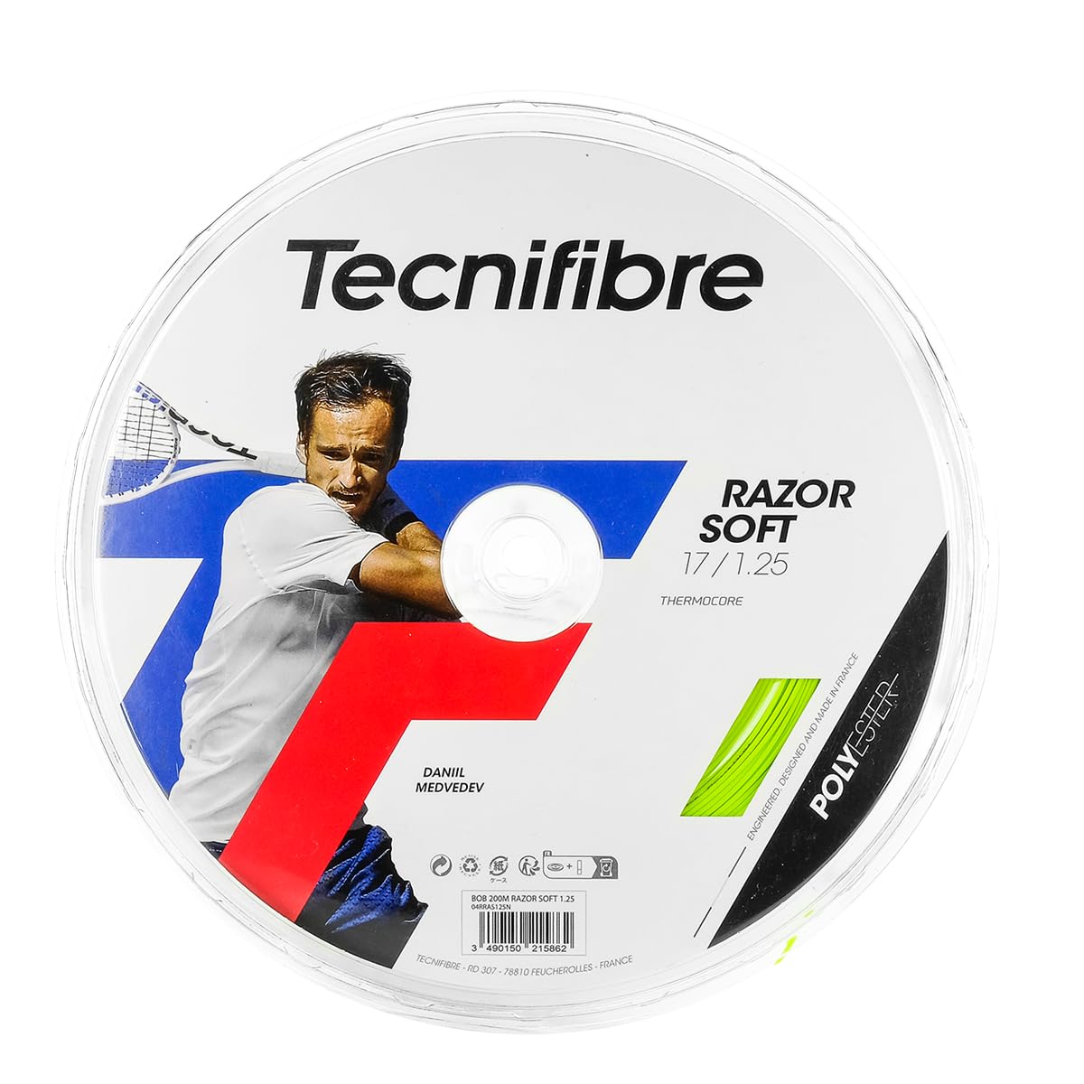 Tecnifibre Razor Soft Bobine Cordage 200m Saitenstärke 1,25 Jaune Lemon