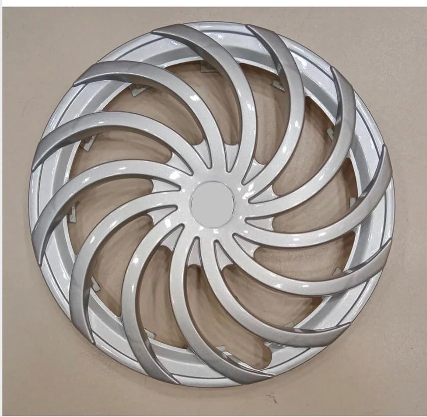 Image of Snake Design Wheel Cover Available in 12,13,14,15,16,17 inch Inch Wheel Cap Universal Model Press Fitting Set of 4 Pcs (15INCH, Silver)