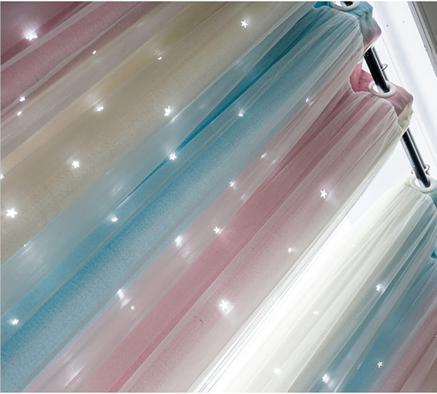 姫系 カーテン 遮光 可愛いカーテン カラー 二重カーテン おしゃれ レース 姫 一体型 厚地 無地 通気性が良い 遮光カーテン イ