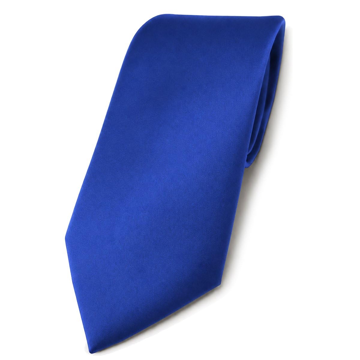 TigerTie Satin tie necktie in blue royal blue all-one-color Polyester