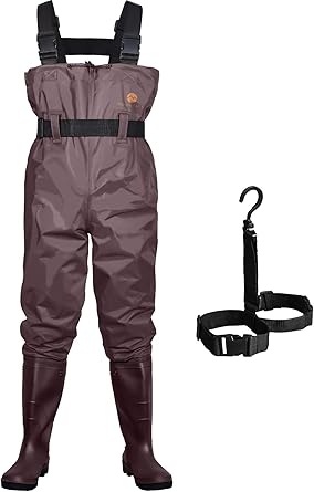 waders with boots attached
