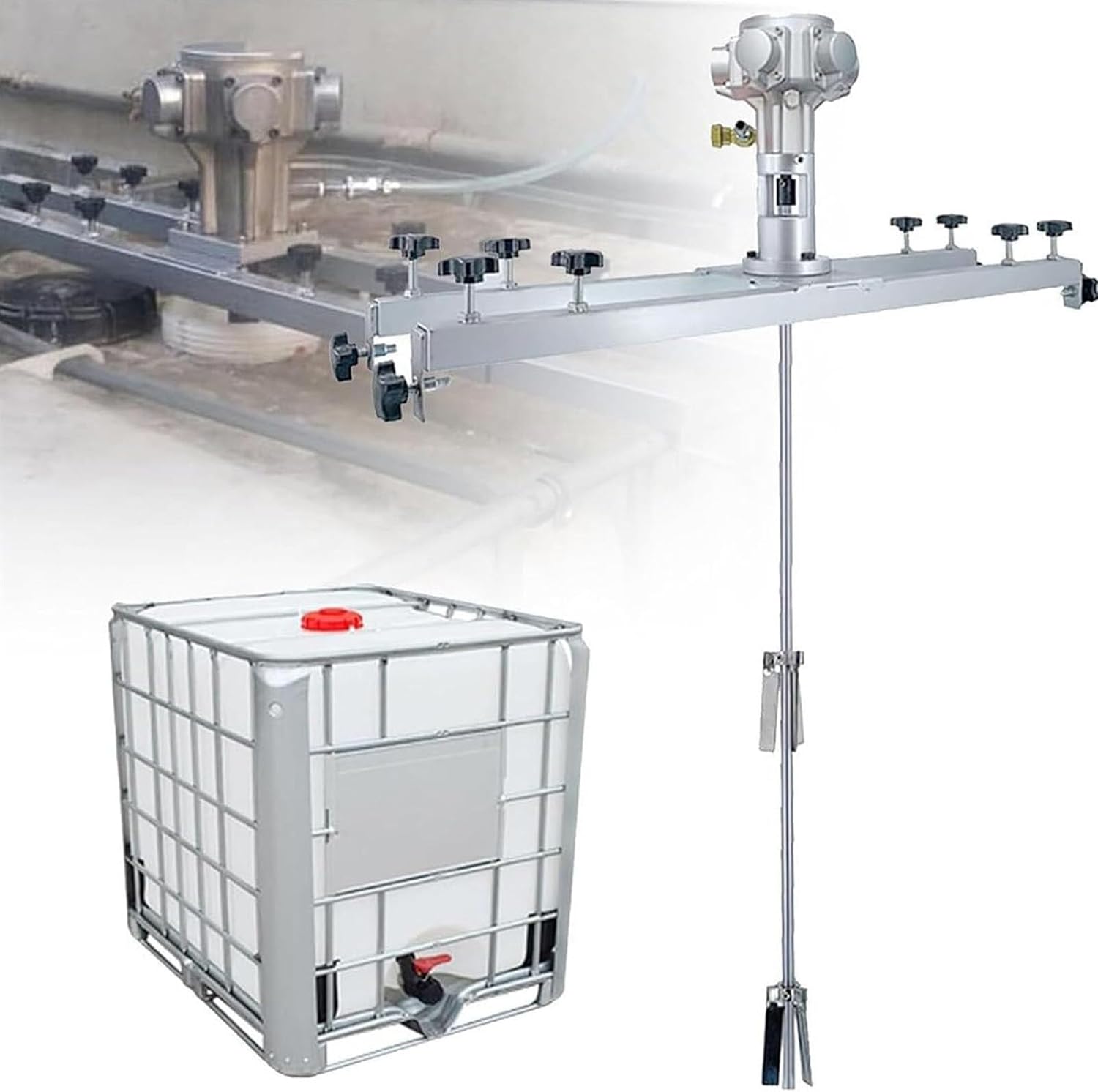 Pneumatic Paint Mixer, Ibc Air Agitator Paint Mix Tool,Telescopic Range 75-120cm,Free Speed Adjustment from Rpm, For Paint Coating Viscous Liquid Ink Dissolver