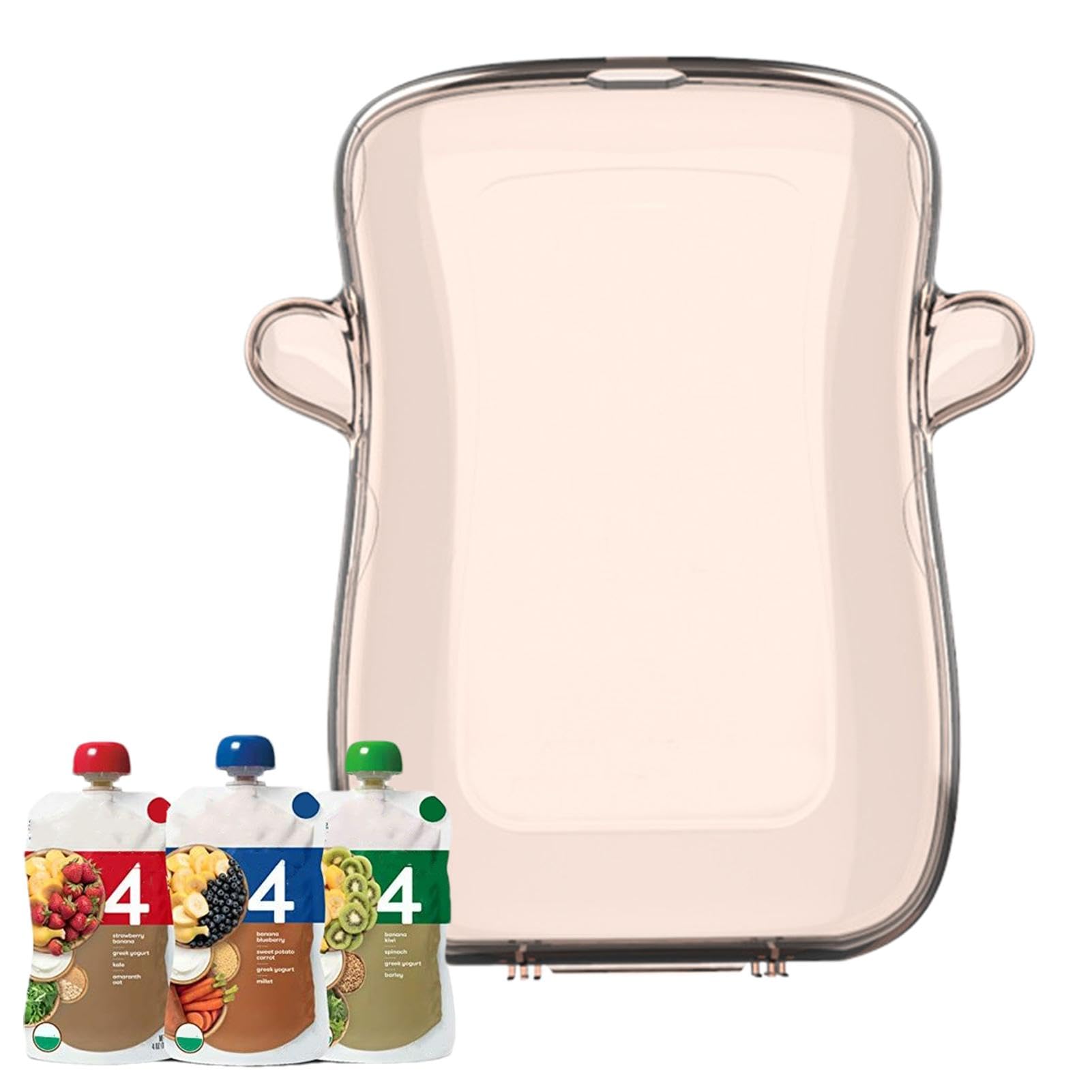 Rurunklee Squeeze Pouch Holder, Portable Baby Pouch Holder Squeeze Proof, Milk Box Holder, Reusable Baby Food Bottle, Anti-Spill Fruit Pouch Holder No Squeeze for Drink Boxes