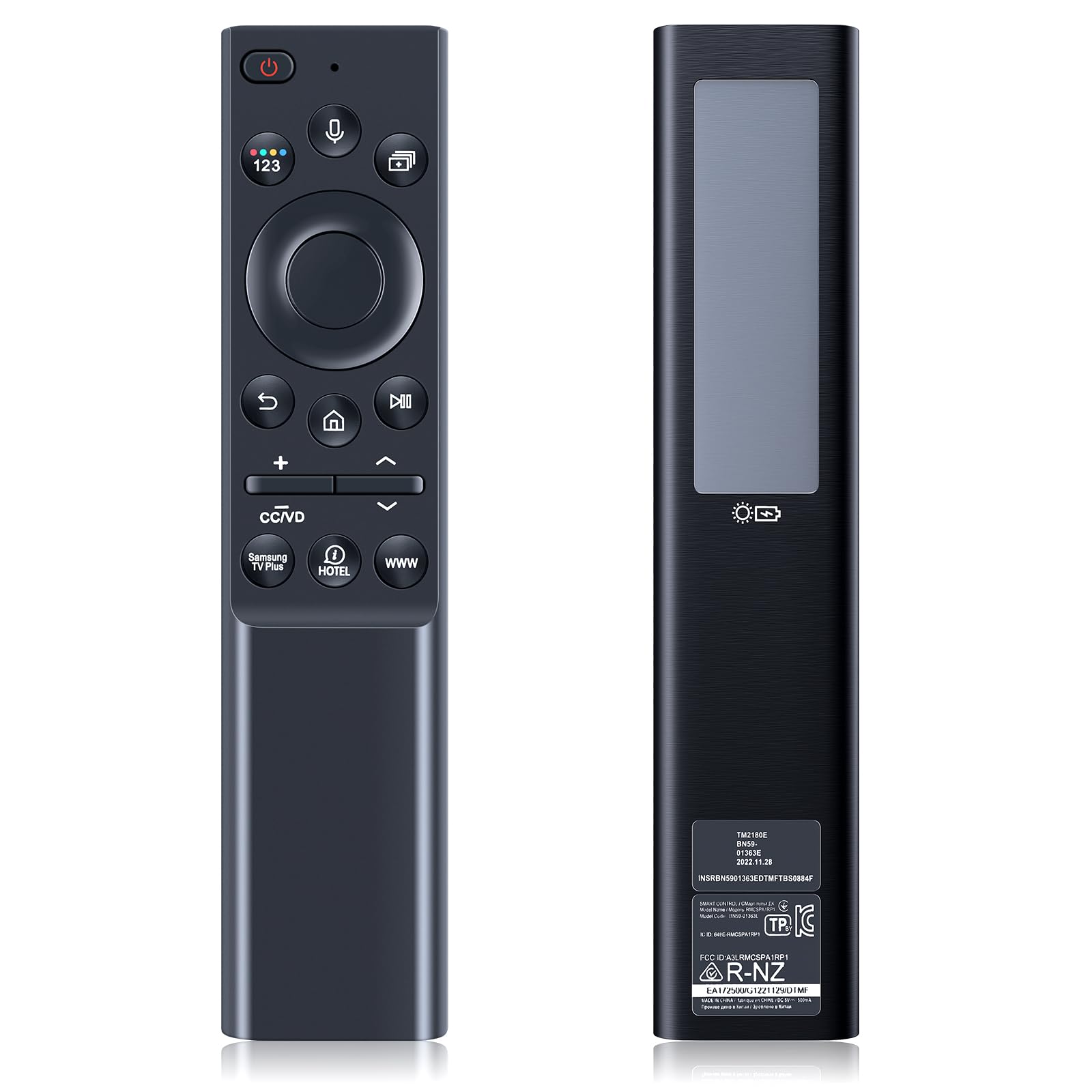 ZWP BN59-01363E Telecomando vocale di ricambio solare compatibile con Samsung TV HQ60A e HAU8000 Series HG42AU800NFXZA HG65AU800NFXZA HG42Q60AANFXZA HG50AU800NFXZA HG75AU800NFXZA HG50Q60AANFXZA