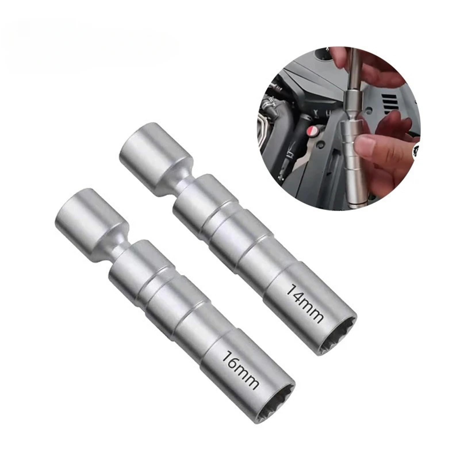 1 Stück, Kompatibel Mit B*M&W Me*r/c&ed*es B*e/n&z Zündkerzenhülsenschlüssel, Magnetischer 12-Punkt-Winkel, Dünne Wand(2pcs)
