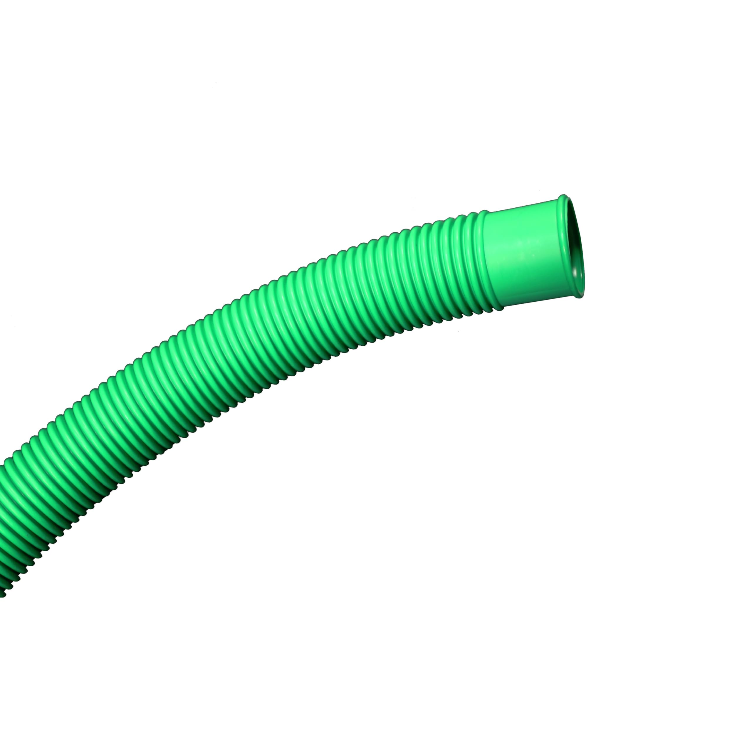 HAF® Tubo per piscina di alta qualità, 38 mm, verde, 12 m, per giardino e piscina, con 2 fascette in acciaio inox, tubo per piscina, tubo pompa – Qualità: Made in Germany