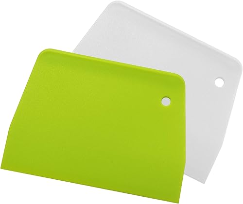 ALLTOP Espátula de cuenco y rascador de banco, herramienta de plástico flexible multiusos para repostería, raspadores de alimentos para masa de pan,