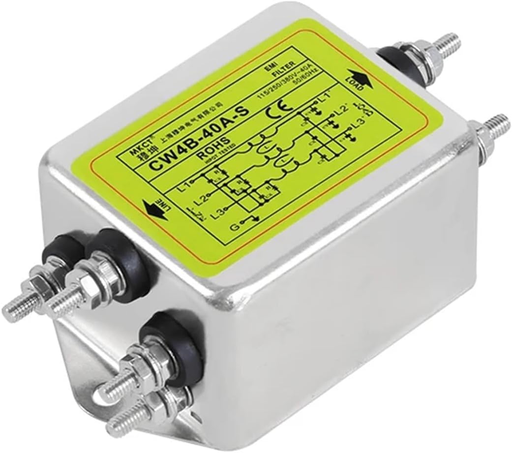 Three-Phase and Three-Line 380V Power Supply Filter EMI Anti-Interference Purifier CW4B-10A/20A/30A/40A-S Power Filter(20A)