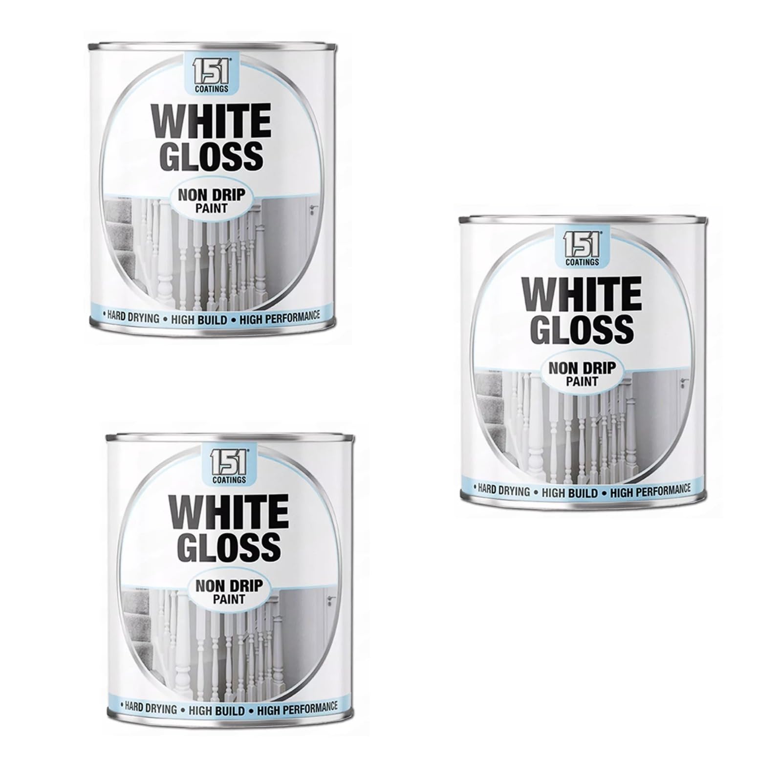 PEBBLE HUG White Gloss Non-Drip Paint, Quick-Drying Formula, DIY Projects, Perfect for Walls, Wood, Metal, Ideal for Interior and Exterior Use, 300ml, (3 Pcs)