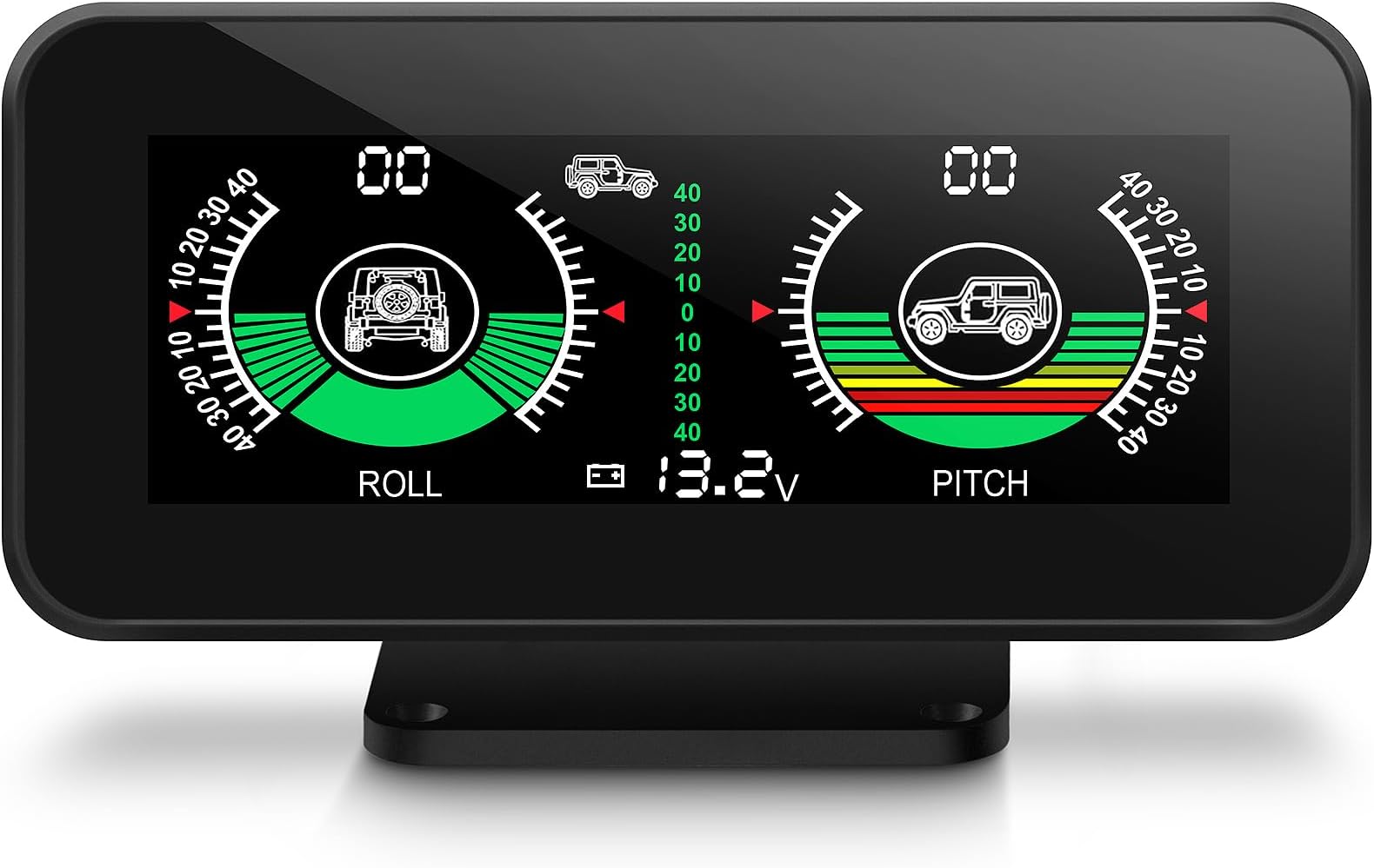 Car Inclinometer for Off-Road Driving, Multi-Functional Digital Dashboard Slope Meter, Upgrade Vehicle Level Tilt Gauge HUD for Easy Roll and Pitch Reading