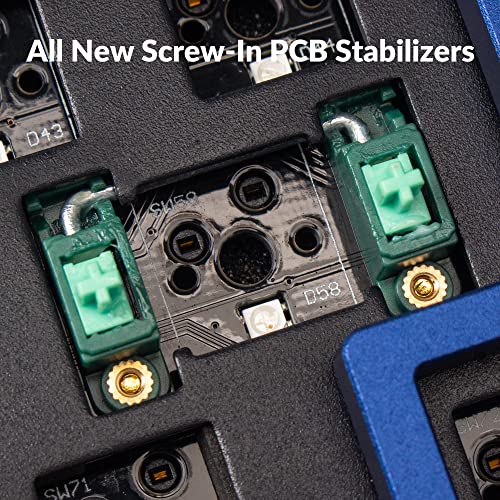 Image of Keychron Q1 75% Layout Wired Custom Mechanical Keyboard, Full Aluminum QMK /VIA Programmable Macro, Double-Gasket DIY Kit Hot-Swappable Compatible with Mac Windows Linux (Blue) -Barebone Knob Version 2