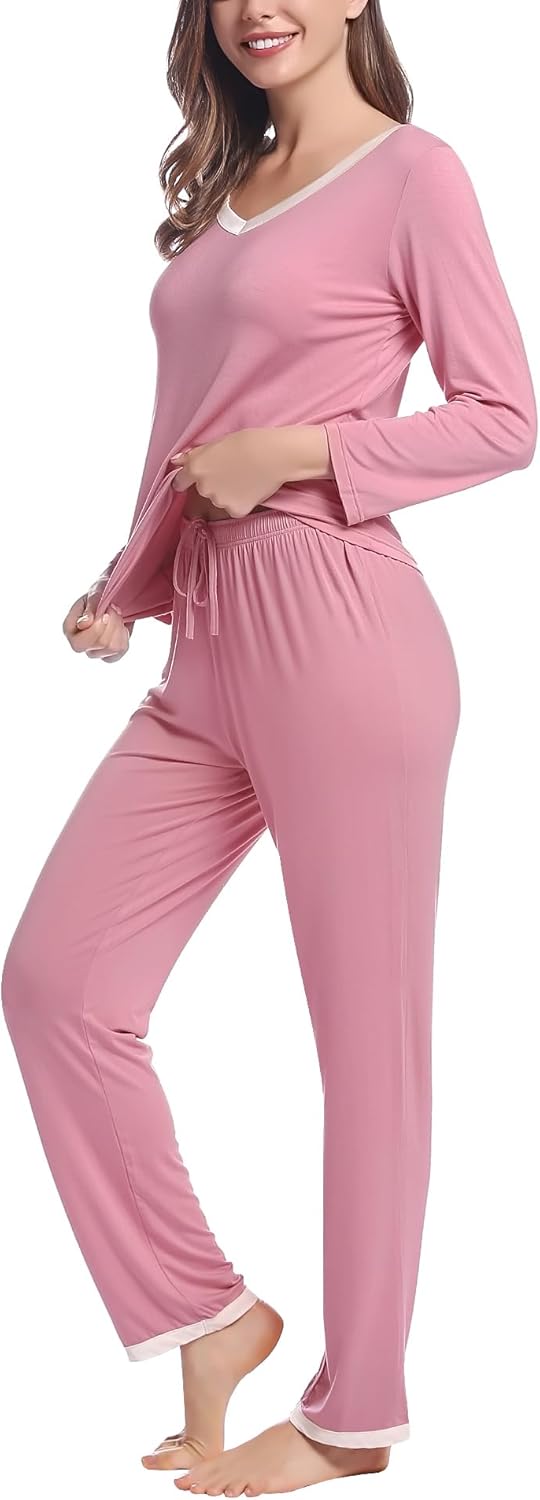 Joyaria Women's Bamboo Viscose Pajamas Set - Cooling Moisture-Wicking Sleepwear for Night Sweats, Soft Lightweight (S-XXL) - Image 5