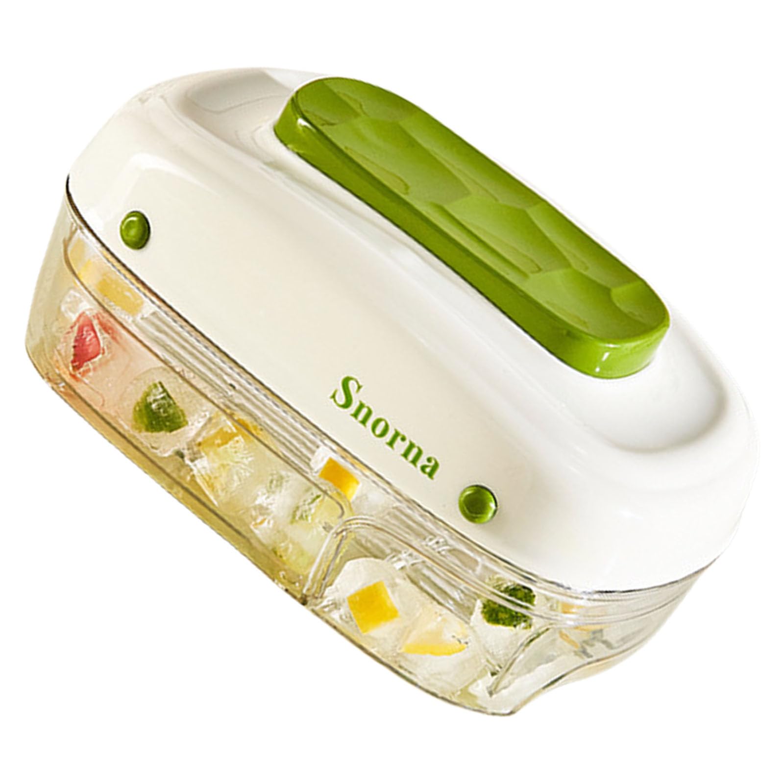 carotoe Press Type Ice Box Ice Maker Storage Box with Removable Lid Refrigerator Mold Easy to Use Press Type