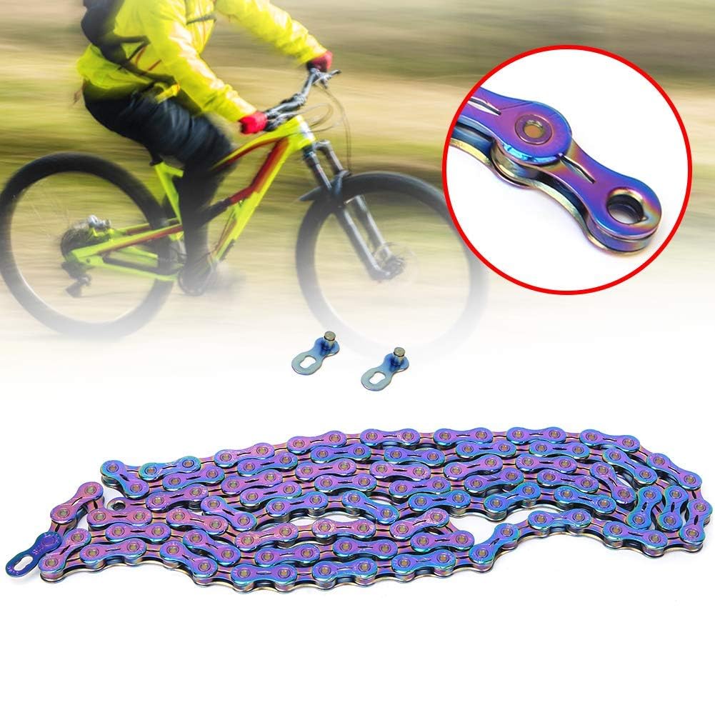 VGEBY Cadena de Bicicleta Colorida Cadena de Bicicleta Acero 9 10 11 12 Velocidades Accesorio de Cadena de Velocidad Variable de Bicicleta para Bicicleta de Carretera de Montaña