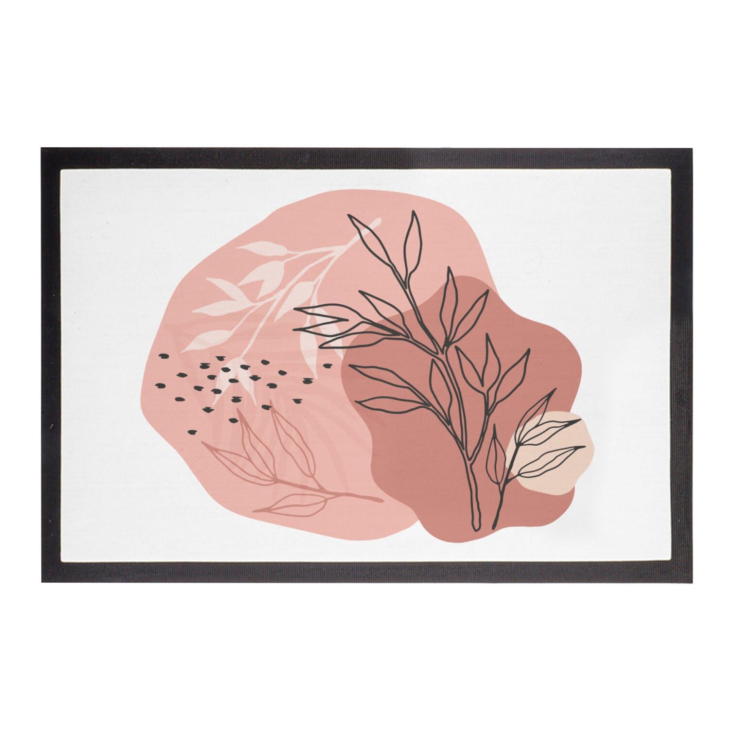 Paillasson blanc 60x40 cm au design minimaliste tropical pour une élégance intemporelle