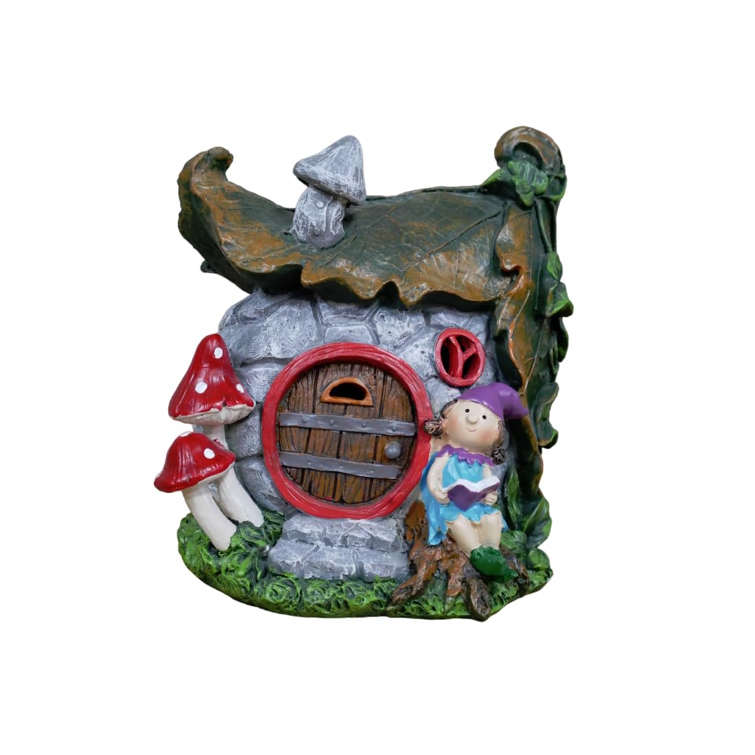 Maison de fée lumineuse solaire chalet brindille arbre rouge déco jardin