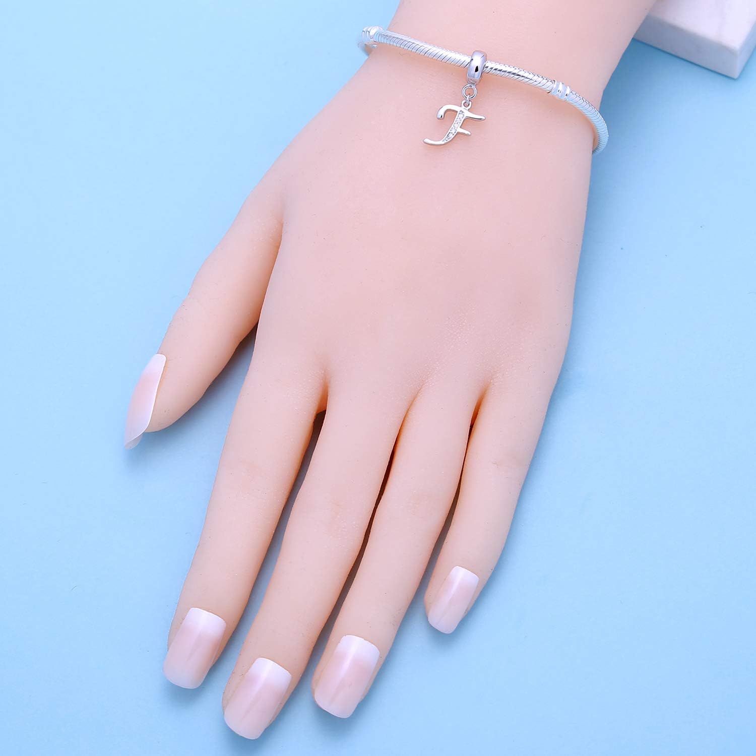 SOUKISS 925 Sterling Silver Letter Beads Initial A-z Dangle Alphabet Crystal Charm Fits European Bracelet Gift for Mother Valentines day - Image 5