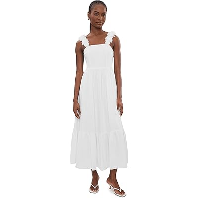 Платье CeCe Floral Strap Tiered Midi Dress