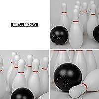 Vista 6 de Juego de bolos de plástico para niños, para interiores y exteriores, para deportes familiares, 10 botellas, 2 bolas