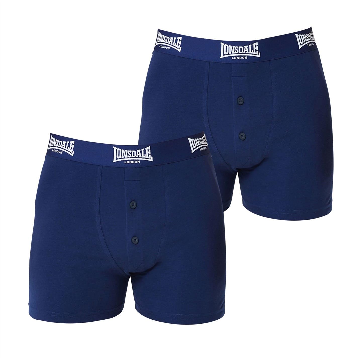 Lonsdale Mens 2 Pack Boxers Navy 3XL