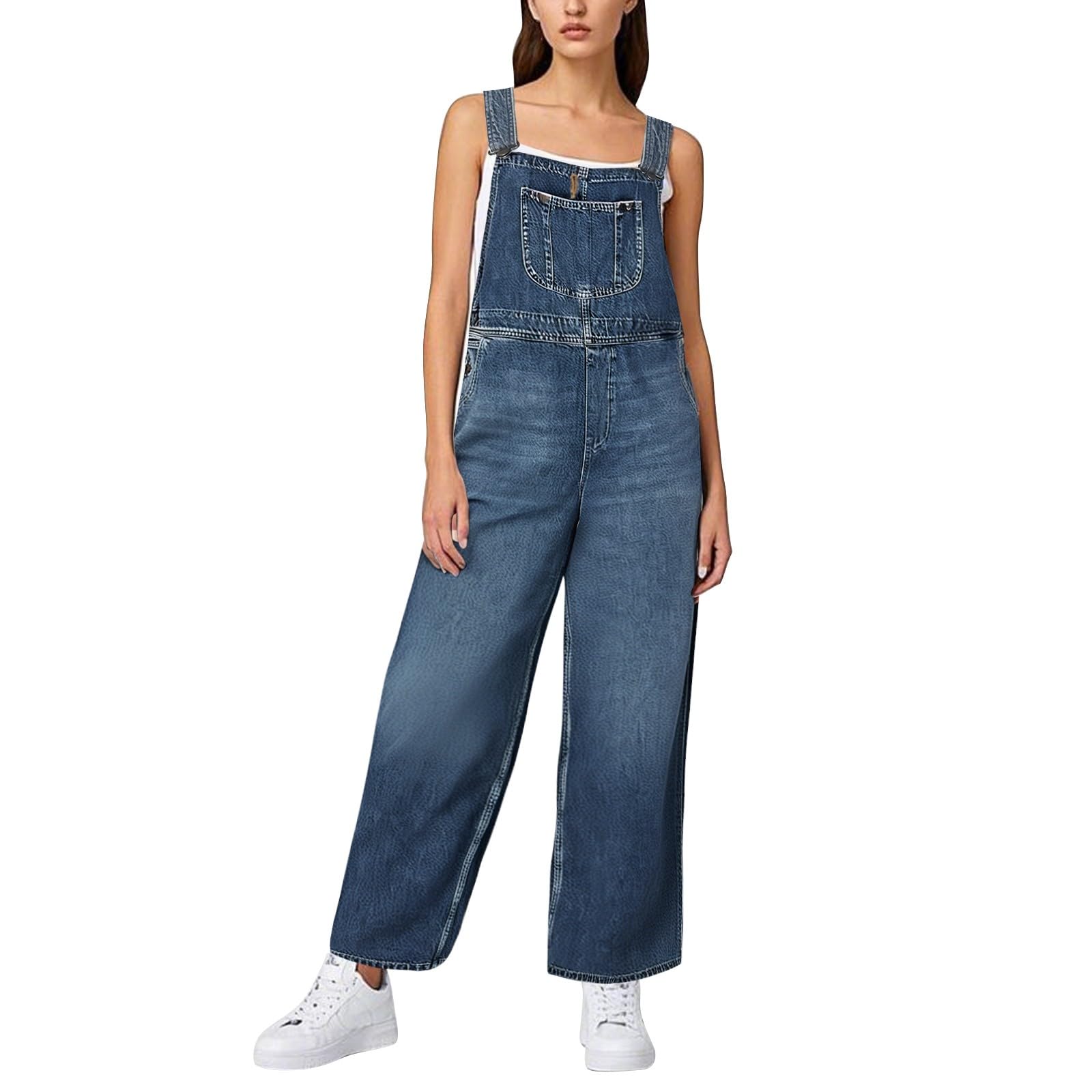 Monos Mujer Mono Vaquero para Peto Algodón Disfraz Ligero Casual Pantalones Invierno Tejanos Largo Vestir Jumpsuit Trabajo Primavera