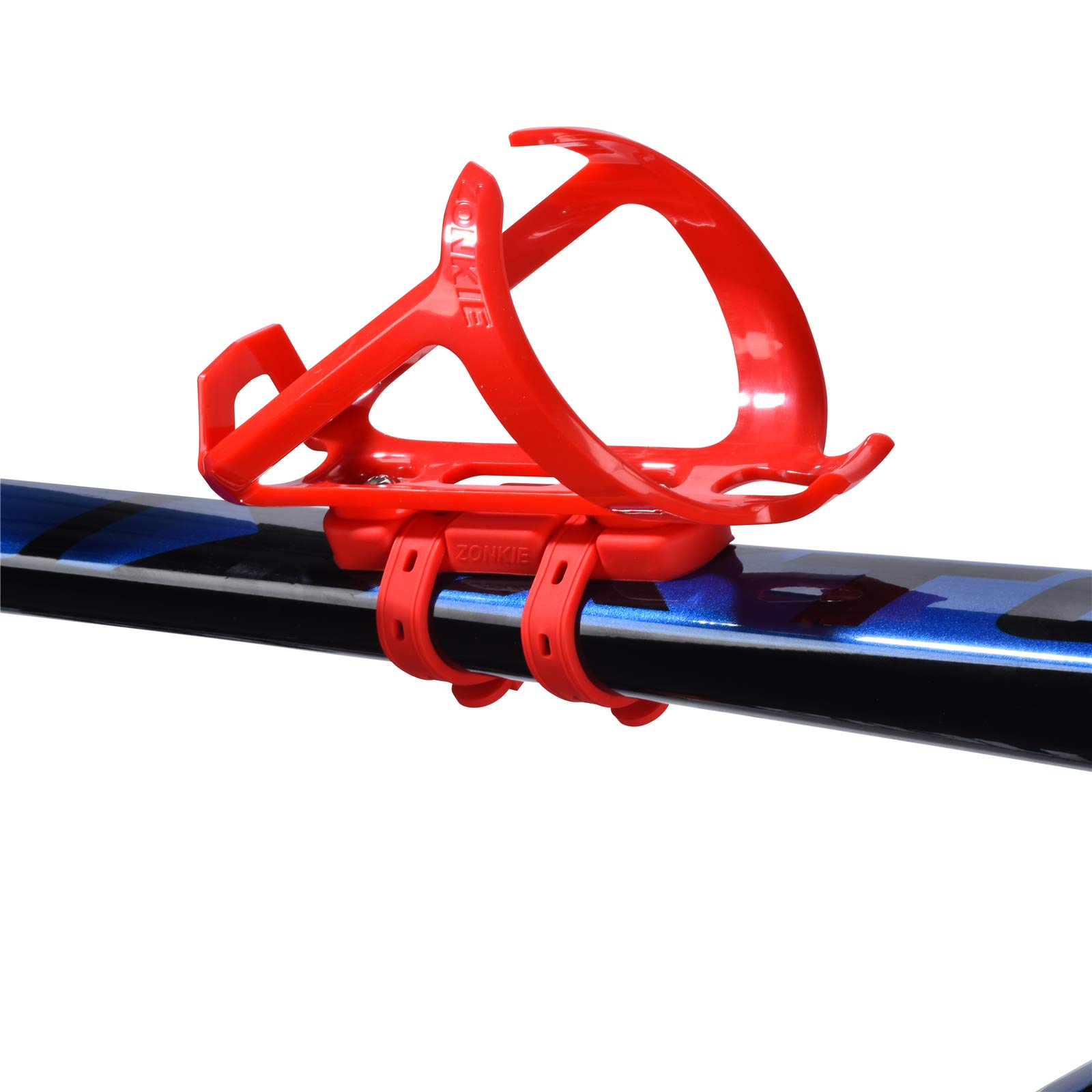ZONKIE Porta borracce, Portabottiglie per Bicicletta, in plastica, con Base di Montaggio per Cage (Rosso)