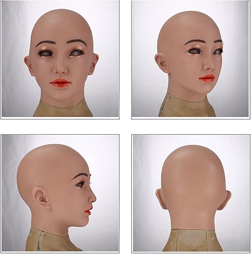 Miniatura 2 de ZWSM Máscara de silicona realista de cabeza femenina hecha a mano para travesti, disfraces transgénero, disfraz, mascarada, máscara de carnaval