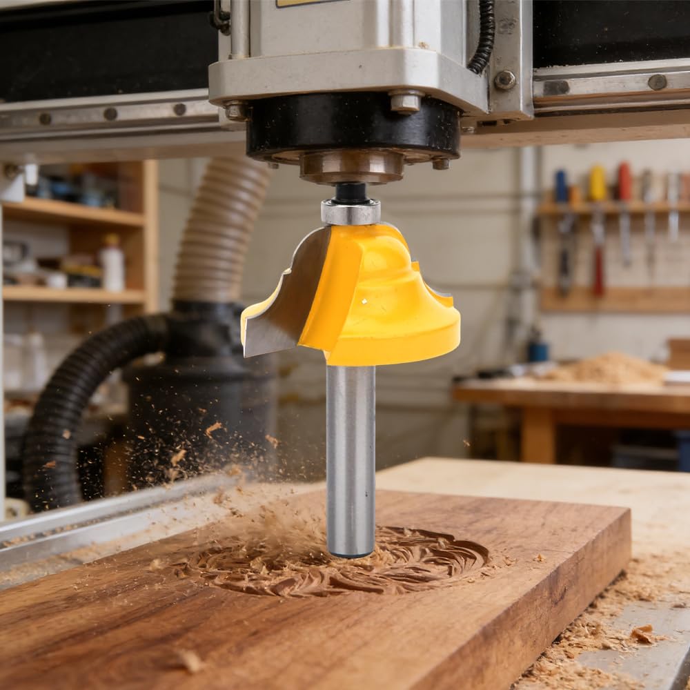 Fresa Per La Lavorazione del Legno, Fresa Artistica con Doppio Gambo da 8 Mm Per Fresatura di Stampi Per Modanature Romane Per Armadietti con Telaio della Porta(8*38.1MM)