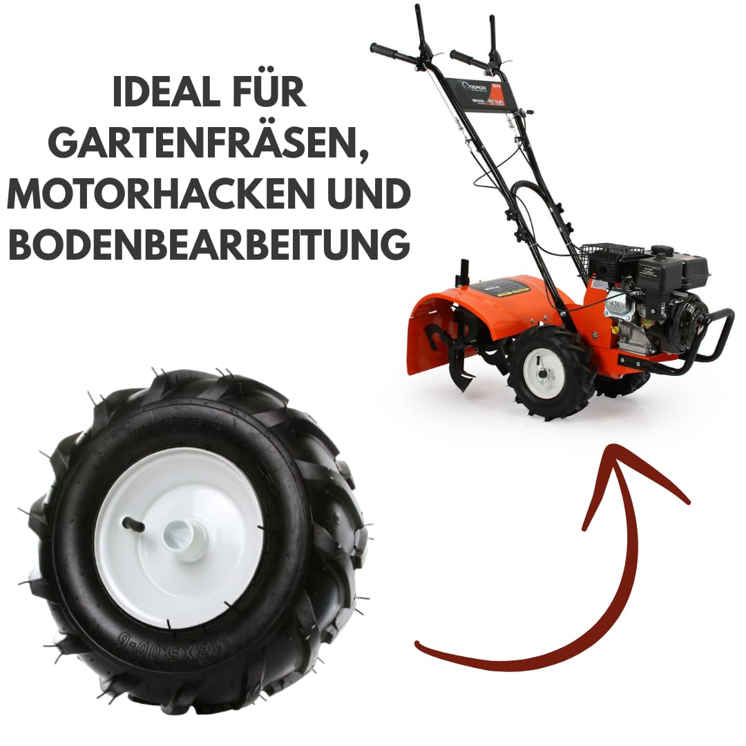 Ruota universale 13x5.00-6 per motocoltivatore/fresatrice del suolo – Ø25 mm foro dell'asse – Utilizzabile sia a sinistra che a destra
