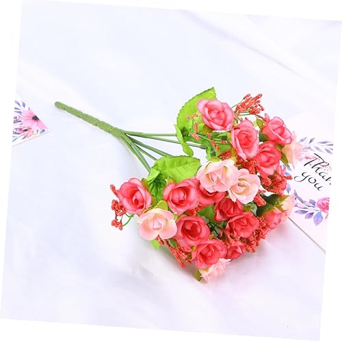 Miniatura 8 de LIFKOME Flores artificiales, rosas artificiales, rosas de un solo tallo, plantas verdes, plantas sintéticas, accesorios de fotos para sesión de