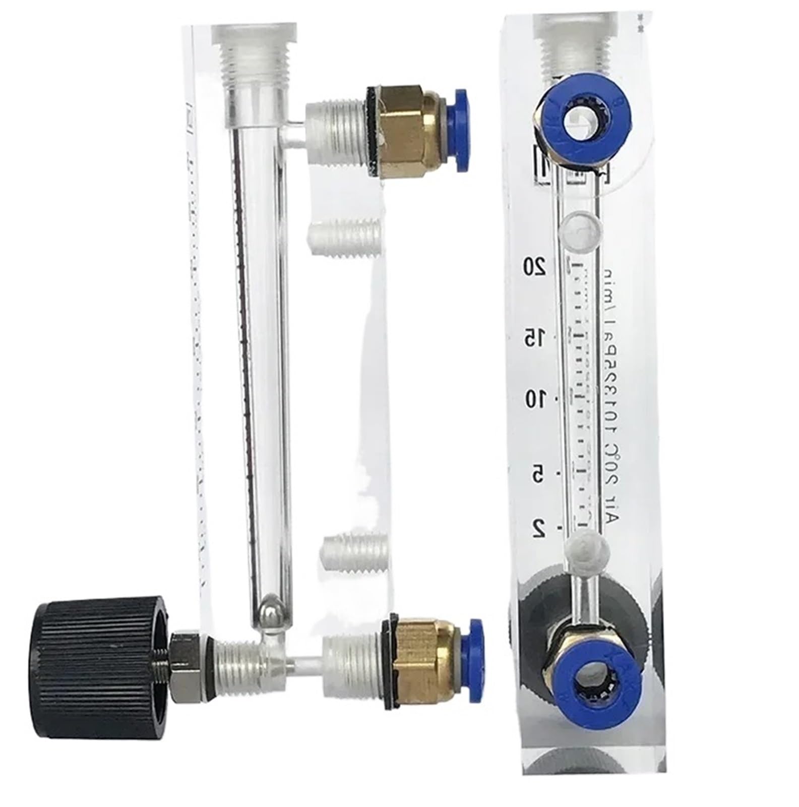 1 stücke 94mm 106mm Höhe Wasser Gas Luft Float Durchflussmesser Panel Typ Rotameter Mit Regelventil(0.05-0.5LPM Air94)