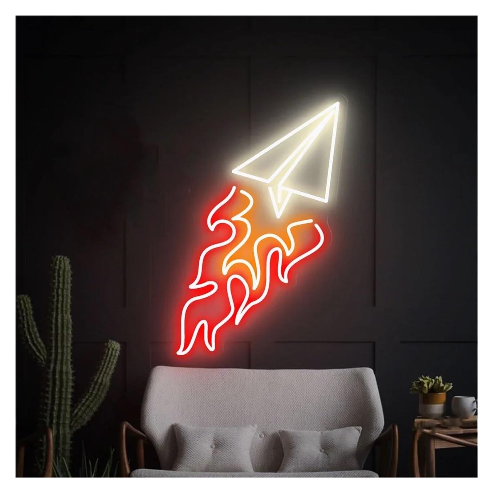 Lemst E Signs Lamp Airplan Neon Sign For Gam Room Kids Bedroom Wedding Wall Hanging Decor Dimmabl Usb Powered Night Light 38Cmx20cm(E)