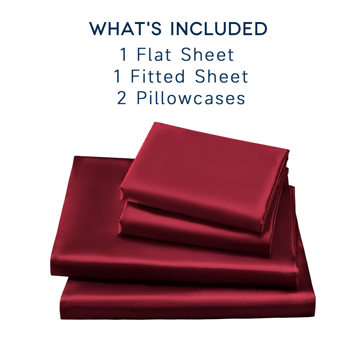GOLAL Satin Sheets Full Size, 4 Pieces Luxury Silky Soft Bed Sheets - Image 4